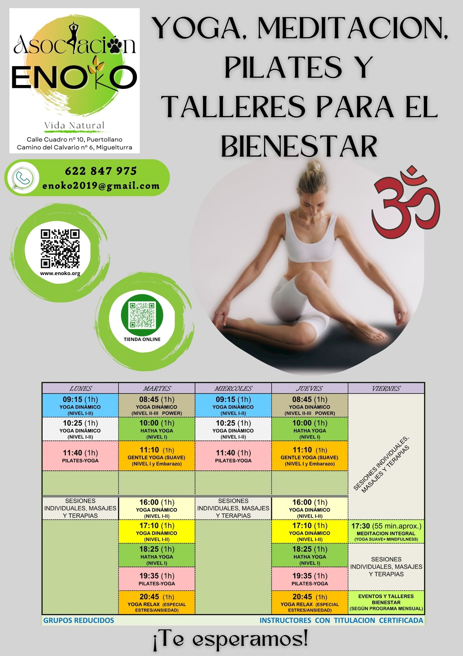 Horarios Clases Enoko 2023-2024